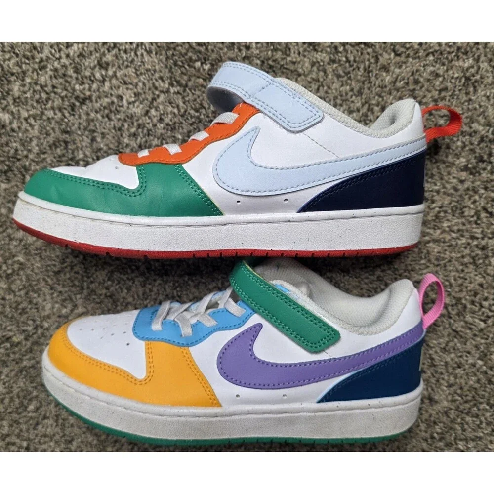 Nike Court Borough Sneakers Youth Size 2 Unisex Colorblock School Activewear